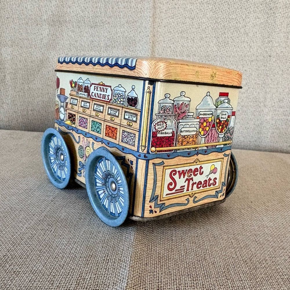 Vintage Candy Shop Cart Tin Keller Charles Sweet Treats Chocolate Store Decor